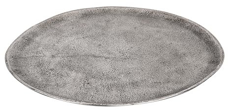 EGLO LIVING Dekoschale Forleyet, elegante Schale zum Dekorieren, flacher Dekoteller handmade aus Aluminium in Nickel-Antik, Metallteller 30,5 x 27,5 cm