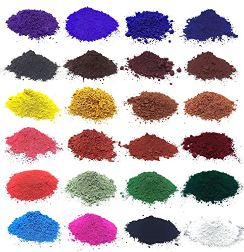 crigema - Set di Pigmenti in Polvere - 20g x 24 Colori - Puro al 100% - Pittura Olio, Tempera, Encausto, Affresco -