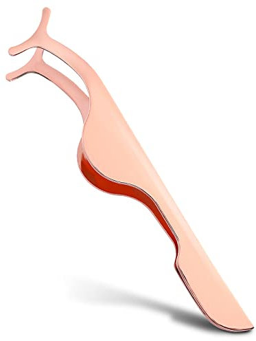 WLLHYF Wimpern Applikator Fake Lash False DIY Roségold Edelstahl Wimpern Applikator Werkzeug Entferner Clip Pinzette Nipper für einfaches Anbringen und Entfernen von Wimpern