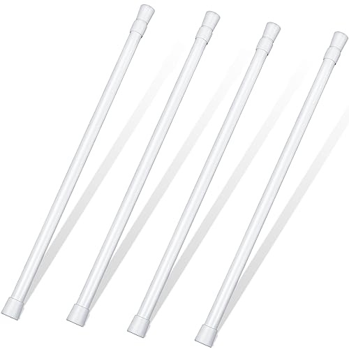 4 Pack Sliding Door Security Bar Adjustable Sliding Glass Door Lock White Window Security Bars with Rubber Tips 23.6-43.3 Inch Tension Rods 1.18 Inch in Diameter Security Stick for Door Bathroom