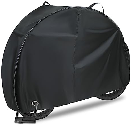 REDRICH Heavy Duty Bike Cover for 1, 2 Bikes, Waterproof Bicycle Cover with Lock Holes, 420D Strong Oxford Outdoor Bike Storage Covers Rain Sun UV Wind Proof Tarp for Mountain Road Electric Bike