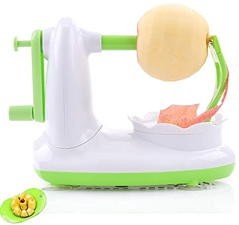 Rehomy Apfelschäler, Entkerner und Hobel – Saugnapf, rutschfeste Zählergriffe – automatische Handkurbel – ultrascharfe Edelstahlklingen – BPA-frei – schält, entkernt und schneidet in Sekunden