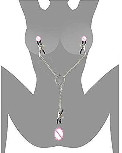 LAHTI Giocattoli sessuali fetish, Morsetti per capezzoli regolabili Capezzolo fetish, Clip per seno, Clip per clitoride Bondage sensuale Tre morsetti per capezzoli