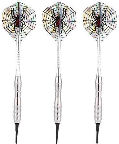 Topyond Juego De 3 Dardos De Punta Suave, Seguros Y Brillantes, Chapados En Plata, con Puntas De Acero De 3,5 Cm, 18 G