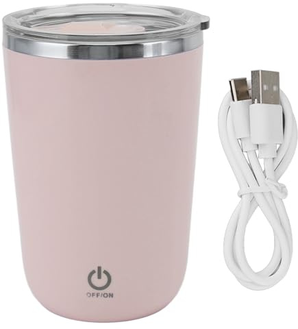 Selbstrührender Kaffeebecher, 350 Ml, Elektrischer Rührbecher, Magnetischer Rührbecher, Wiederaufladbarer Automatischer Magnetischer Becher, Selbstrührend, Geeignet Für Kaffee/Milch/Kakao(Rosa)
