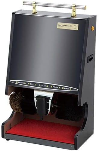 PODEC Cireuse De Chaussures À Induction Automatique, Polisseuse De Chaussures À Induction Automatique en Acier Inoxydable avec Brosse Combinée Et Main Courante, pour Le Polissage du Dépoussiérage