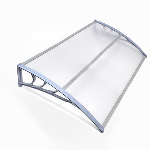 DIVCHI Door Canopy Waterproof Front Door Canopy Garden Canopies Rain Awning Suitable for Door Porch cm, Outdoor cm, Roof cm, Patio (150 x 100 cm, Grey)