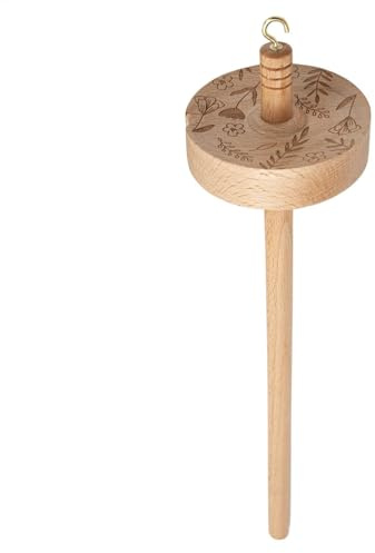 Spindle Drop - Carved Wire Spinner | Wooden Hand Spindle | Top Spindle Whorl Drop | Spinninng Wool Starter Spinner | Varnish Wire Spin | Spinner Kit for Plant Fibres