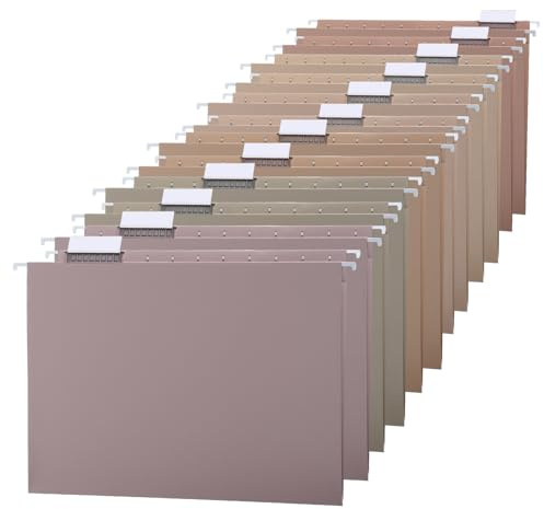 Trandraft 12 Pack Decorative Hanging File Folder Letter Size,Neutral Color