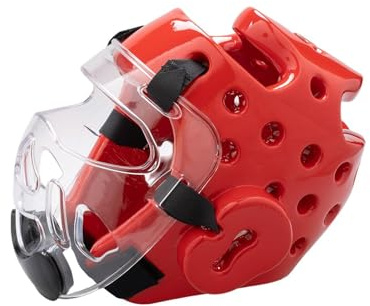 wueiooskj Protezione per la testa da boxe e kickboxing leggera e resistente, migliorata con protezione trasparente per viso, naso e bocca.