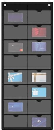 Portacarte adesivo per appunti – Organizer montato a parete per biglietti da visita e appunti 3x5, pratica soluzione di archiviazione per insegnanti, amministratori e ambienti d'ufficio | Casa Garage