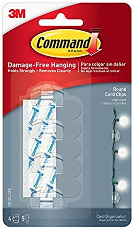 Command 17017CLR Round Cord Clip, Plastic, Clear