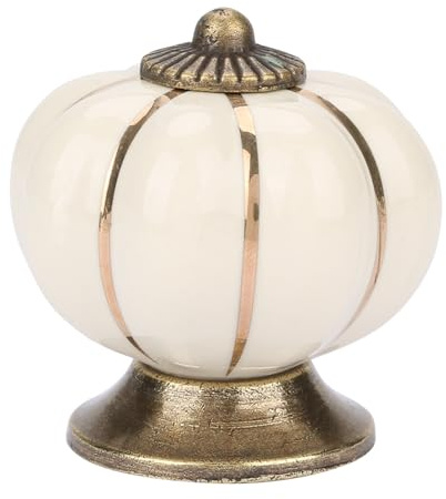 Potiron Céramique Boutons Alliage Céramique Zinc Vintage Mignon Cabinet Tiroir Poignées Pour Placard Commode Cuisine Meubles Chambre Des Enfants Pour Armoire Portes Meubles Maison Décoration(Beige)