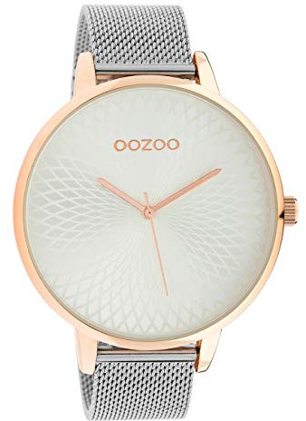 Oozoo Damenuhr mit Edelstahl Milanaiseband und Mandala Zifferblatt Silberfarben/Rose 48 MM C10551