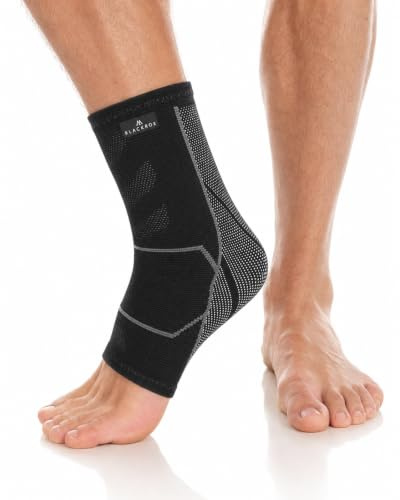BLACKROX Fotledsbandage sport HYPER BalANCE V2 fotledsbandage höger vänster kvinnor män fotbandage fotbandage fotbandage fotledsskydd sportbandage fotledsbandage fotledsband (M, svart)