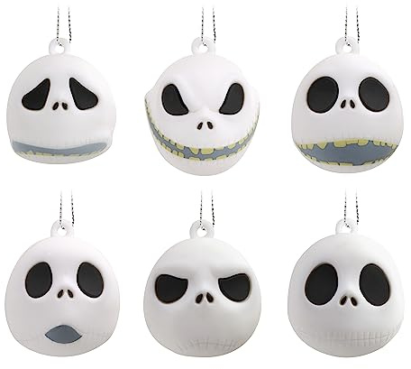 Hallmark Disney Tim Burton's The Nightmare Before Christmas Jack Skellington Heads Miniature Christmas Ornaments, Set of 6