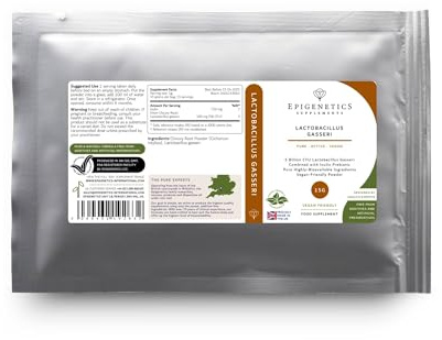 Lactobacillus Gasseri 15g | 5 Billion CFU Probiotic + Chicory Root Prebiotic (Inulin) | Vegan Friendly Powder UK Made | 1g Daily (15 Servings)