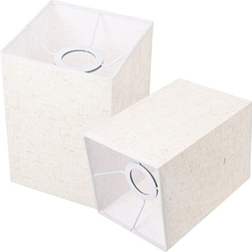 OSALADI Pantalla De Lámpara Cuadrada De 2 Uds Pantalla De Lino Para Mesita De Noche Cubierta De Sombra De Luz Desmontable Reemplazo Para El Hogar Dormitorio Mesa Suelo Decoración