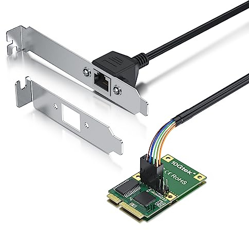 10Gtek Mini PCIe 1G Gigabit Ethernet-nätverkskort (Intel I210AT), 30 cm kabellängd