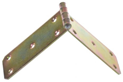 Aqbau® 10er Set Kistenband Scharnier 40 x 200mm aus feuerverzinkt, Schwerlastscharnier, Tischbänder, Gerollte scharniere klappbar, Möbelscharniere, Kistenscharnier, Robuste Türscharnier