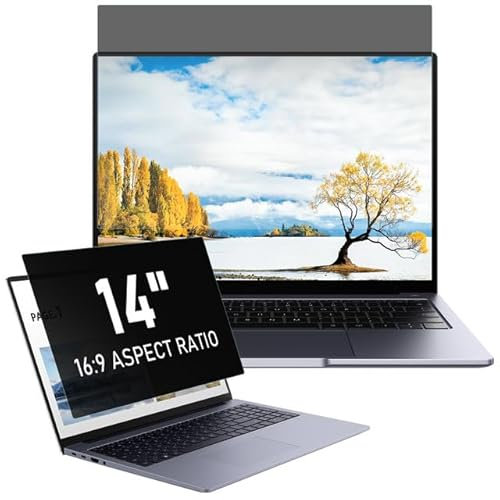 LAMA Blickschutzfolie 14 Zoll Seitenverhältnis 16:9 für Laptop, Sichtschutzfolie Abnehmbarer Sichtschutz Displayschutz, Blickschutzfilter Sichtschutzfilter mit Anti Blaulicht Blendschutz (14'', 16:9)
