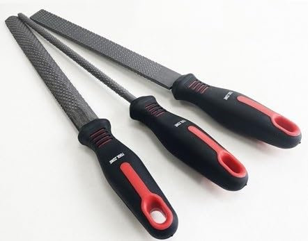 Unibos | 2X 3pc Carbon Steel Rasp File Set | Carpenter | Wood | Hand Tools | Flat | Half | Round | 12.4 Inch Length | Workshop | Garage | Woodworking | Soft Grip | Construction | DIY