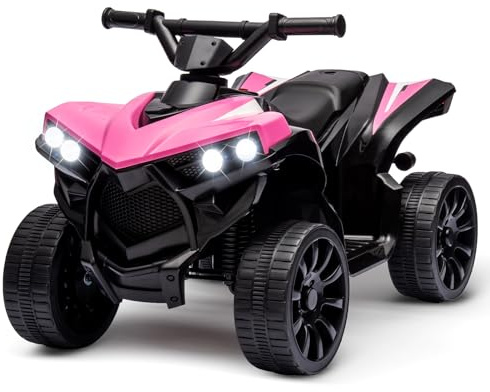 Garvee Quad Électrique Enfant, Voiture Électrique pour Enfants avec LED Et Musique,1.5-3 km/h, Klaxon, ATV pour Enfants 3+