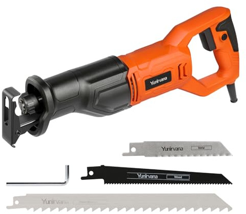 Yunirvana Sierra de Sable 710W, 3000 SPM Velocidad Variable, para Cortes Precisos en Madera, Metal y Muchos otros Materiales, Cambio de Hoja sin Herramientas ITDYYC77112