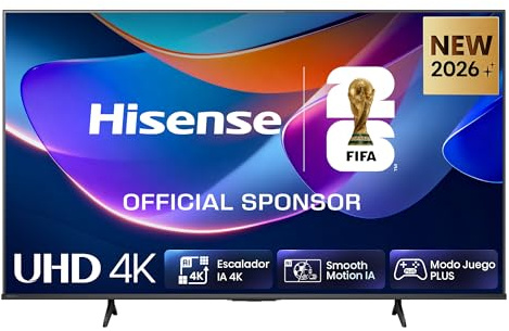 Hisense 50A6S - UHD 4K Smart TV 50 Pulgadas, Escalador IA 4K, Smooth Motion IA, Modo Juego Plus, Dolby Vision, Control por Voz, Filmmaker Mode, Airplay