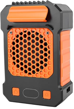 RiToEasysports Ventilatore Portatile, Materiale ABS Leggero, Batteria da 10000 MAh, Dispositivo di Raffreddamento Indossabile per Campeggio, Escursionismo, Ufficio e Uso Domestico
