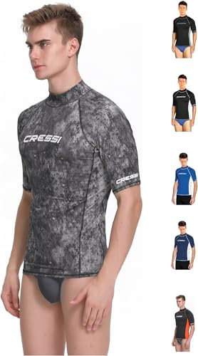 Cressi Rash Guard Man - Schützendes Kurzarmshirt für Herren, Ideal für Wassersport, aus Speziellem Elastischem Stoff, UV/UPF 50+ Sonnenschutz