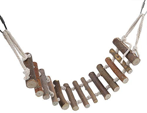 Hölzerne Vogelleiter Hängematte Vögel Schaukelspielzeug Papagei Kauspielzeug Haustierkäfig Hängendes Spielzeug Papageien Kletterbrücke Stehgestell