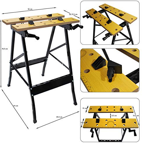 HELO Spanntisch Werkbank Arbeitstisch Werktisch mobil klappbar Schraubstock B2 100kg