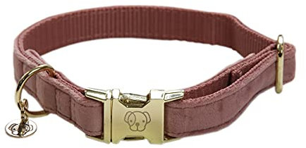 Kentucky Dogwear - Samt Hundehalsband - Hellrosa - Größe XXS - 18-26cm
