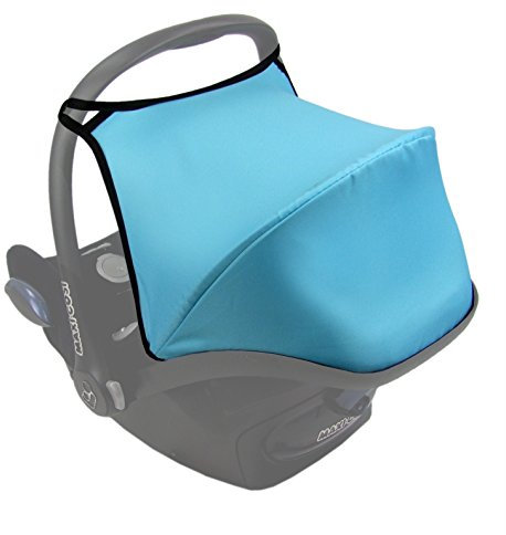 BAMBINIWELT Sonnenverdeck Sonnendach Sonnenschutz für Babyschale kompatibel mit Maxi Cosi CABRIO-FIX + GRATIS Gurtpolster (türkis)