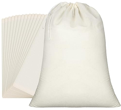 Pangda 15 Pcs Muslin Bags 22 x 24 Inch, Large Cotton Drawstring Bags Fabric Gift Pouches Bulk Reusable Grocery Pouches for Jewelry Party Favors Wrapping Home Storage DIY Craft