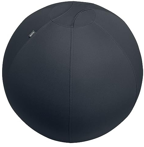 Leitz Ergo Active Sitzball mit Anti-Wegroll-Funktion, Ergonomische Alternative zum Bürostuhl, Gymnastikball, 75 cm Durchmesser, Stoffbezug, Für Büro oder Home Office, Ergo-Serie, Dunkelgrau, 65430089