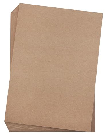 100 Blatt Kraftpapier DIN A4 Set - 225 g - 21 x 29,7 cm - Bastelpapier & Naturkarton Pappe Blätter aus Kraftkarton
