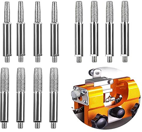 Iunipusy Chainsaw Sharpener Burr - Affilatrice per motosega, 12 pezzi, in 3 misure, 4 mm, 4,8 mm, 5,5 mm, per motoseghe per affilare e levigare