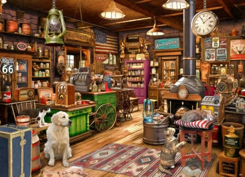 Vermont Christmas Company Puzzle de quartier de Noël 1000 pièces, pièces entièrement emboîtables et de forme aléatoire, 68 x 49 cm