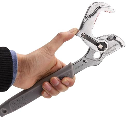 Uadme Chiave per Tubi, 12 Pollici Chiave Giratubo in Acciaio Ad Alto Tenore di Carbonio, Rilascio Rapido Testa Girevole a 180 Gradi Regolabile con Una Mano, per Impianti Idraulici