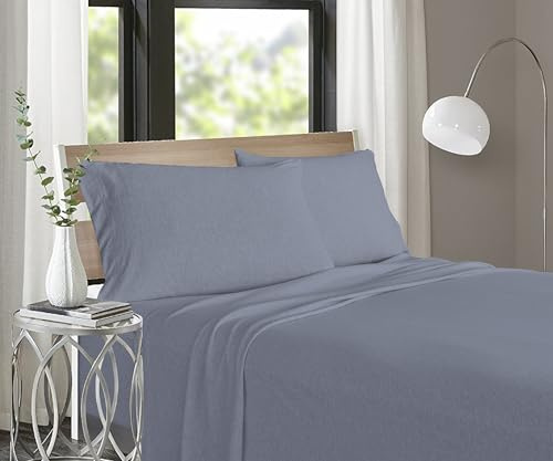 Soft Tees Luxury Cotton Modal Jersey Knit Sheet Set, Periwinkle, King