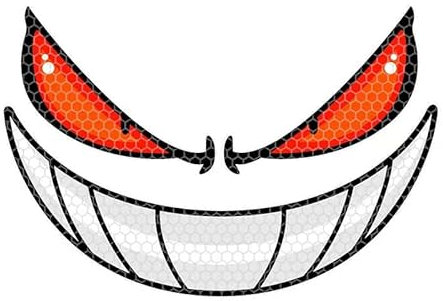 Cretassion Reflektierend Motorrad Aufkleber mit Smile Face, Wasserdicht Aufkleber Motorrad, Hochwertige Sticker für MotorräDer, Motorradhelm, Skateboard, Auto Und GeläNdemotorräDer