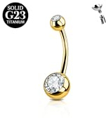 AceFun Oro Piercing ombelico titanio solido,filo 14mm anelli Titanio piercing ombelico Oro 14G Gioielli per ombelico Anelli per ombelico argento Gioielli per ombelico per donne uomini