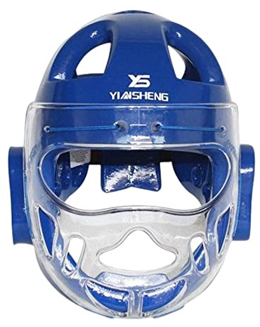 LeeQinersw Casque de Karaté pour Enfants et Adultes, Casque de Protection Intégral pour Arts Martiaux, Protège-Head Visière Transparente Anti-Buée, Protection de la Tête pour Arts Martiaux MMA