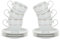KASANOVA Lot de 6 tasses à café en porcelaine blanche Strippy Gold