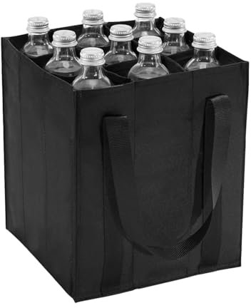 Flaschentasche 9 Flaschen Flaschenträger Flaschen Tasche Auch für 1,5 Liter Flaschen Filz Flaschen Tasche Wiederverwendbar Männerhandtasche für Bierflaschen Weinflasche Getränketasche Schwarz