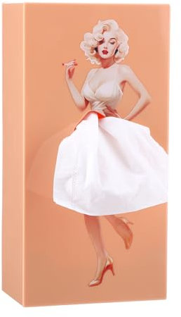 1 scatola per fazzoletti con design a forma di gonna volante, creativa, per fazzoletti con una ragazza, dispenser per fazzoletti e fazzoletti, colore beige
