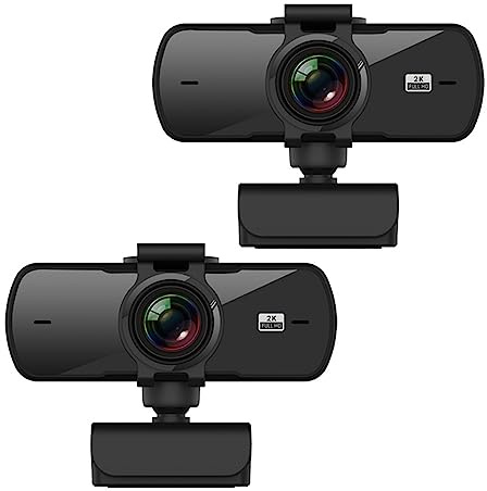 Cámara Web 2K Full HD 1080P Autofocus con micrófono USB for PC Computadora portátil de Escritorio(2PCS)
