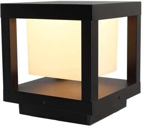 Jandei - Lámpara LED Exterior Cuadrada 16W, 3000K Luz Cálida, IP65 Resistente al Agua y Polvo, 240V, Diseño Moderno en Cubo Negro para Jardín, Terraza, Patio y Caminos